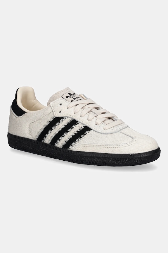 Kožne tenisice adidas Originals Samba OG W zrnata koža bež JP5329