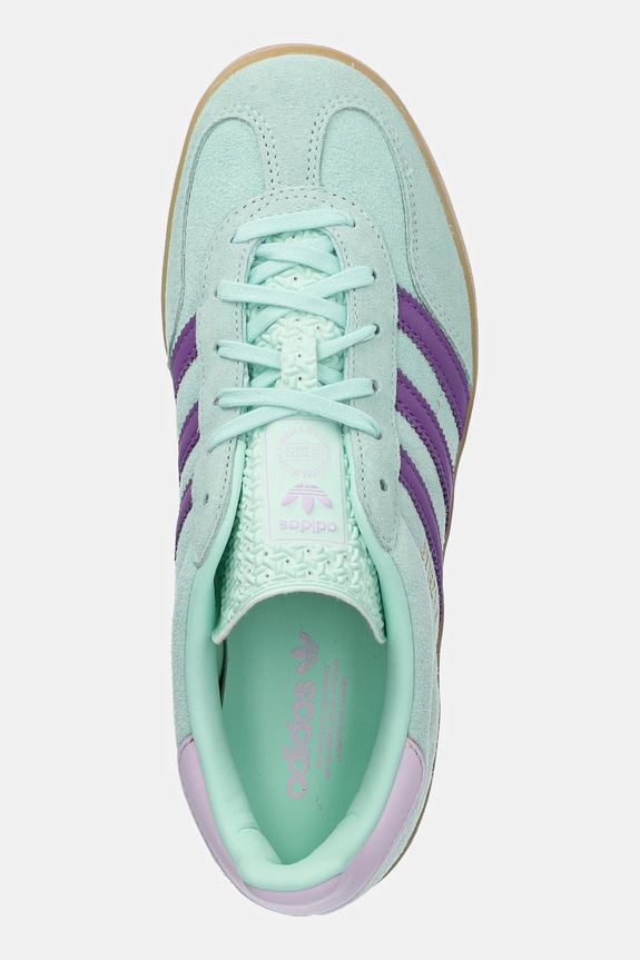 Tenisice od brušene kože adidas Originals Gazelle Indoor W tirkizna JQ0192