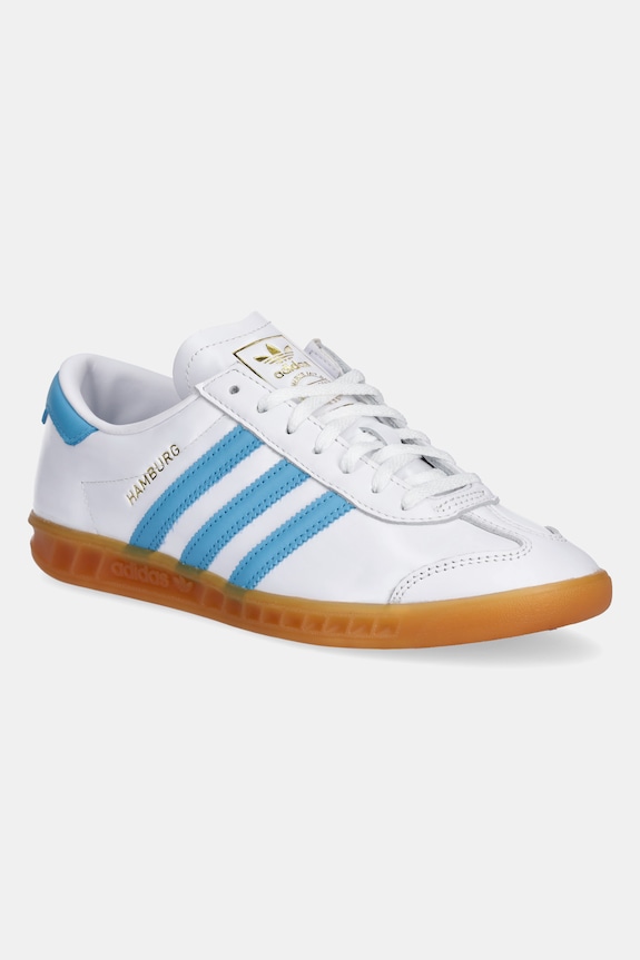 Kožené tenisky adidas Originals Hamburg W plochá modrá JI2625