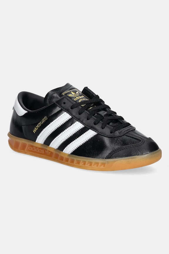 Шкіряні кросівки adidas Originals Hamburg W лицьова шкіра чорний JI2626