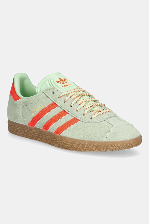 adidas Originals velúr sportcipő Gazelle nappa bőr zöld JH7212