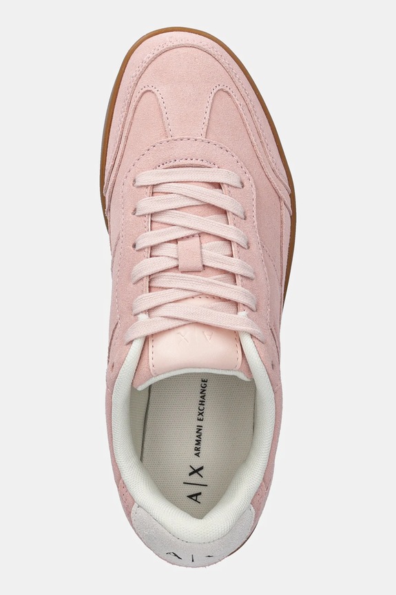 Tenisice od brušene kože Armani Exchange roza XDX182.XV868.01081