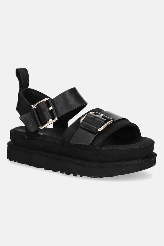Kožené sandále UGG Goldenstar Villa textilný čierna 1167392.BLK