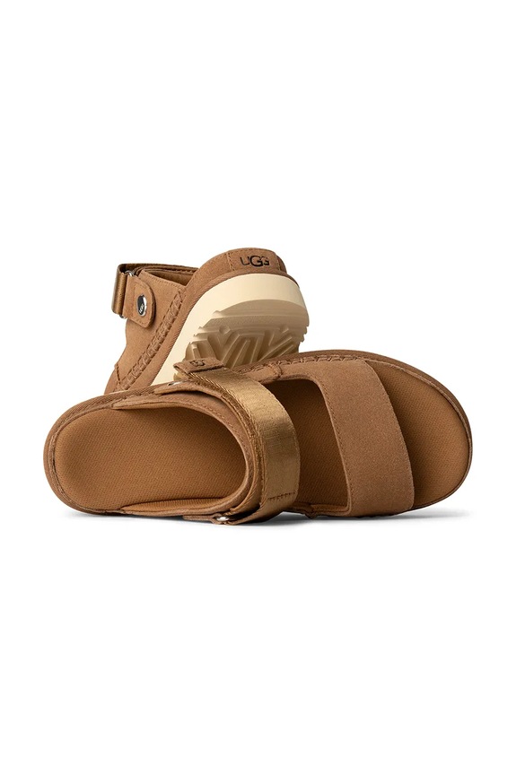UGG klapki zamszowe Goldenstar Glide 1167399.CHE brązowy
