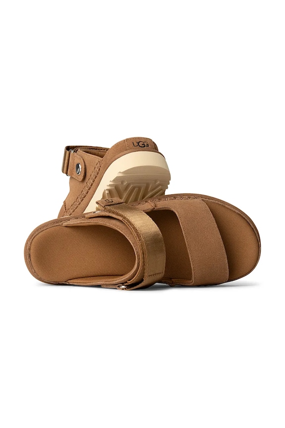 UGG klapki zamszowe Goldenstar Glide 1167399.CHE brązowy