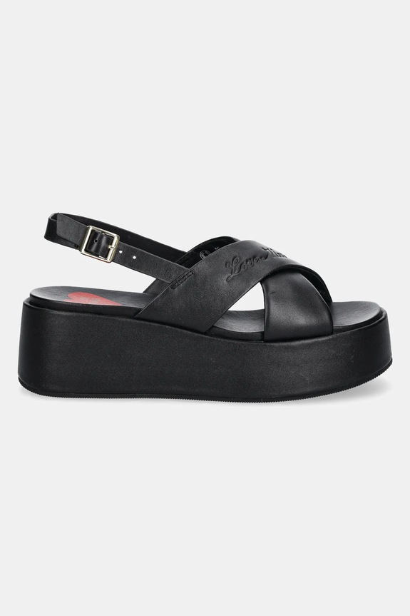 Kožené sandále Love Moschino JA16187I0MIA0000 čierna SS25