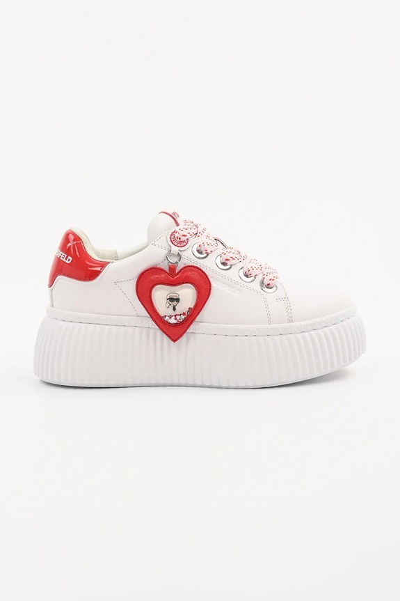 Karl Lagerfeld sneakers in pelle KREEPER LO platform bianco KL42314V.01D