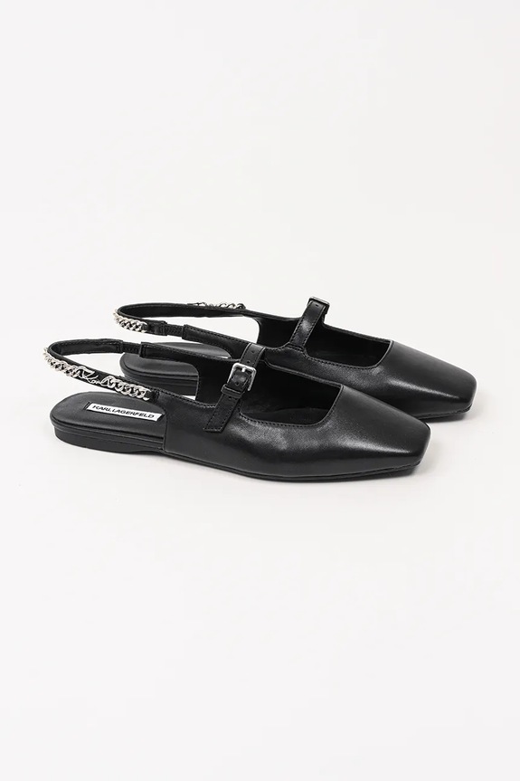 Karl Lagerfeld bőr balerina cipő KONNIE KL40181.000 fekete SS25