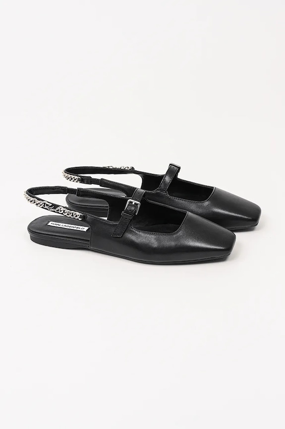 Karl Lagerfeld bőr balerina cipő KONNIE KL40181.000 fekete SS25