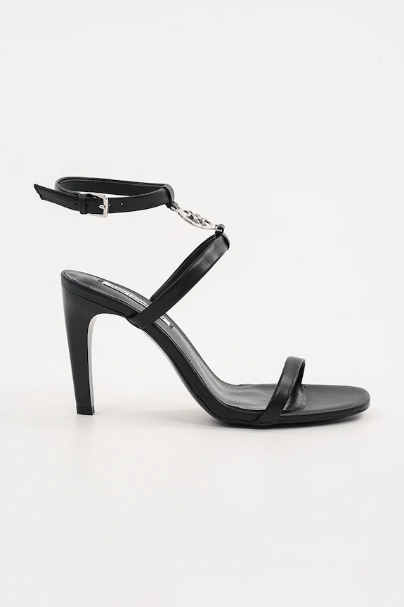 Δερμάτινα πέδιλα Karl Lagerfeld BELVIA στιλέτο μαύρο KL32914.000