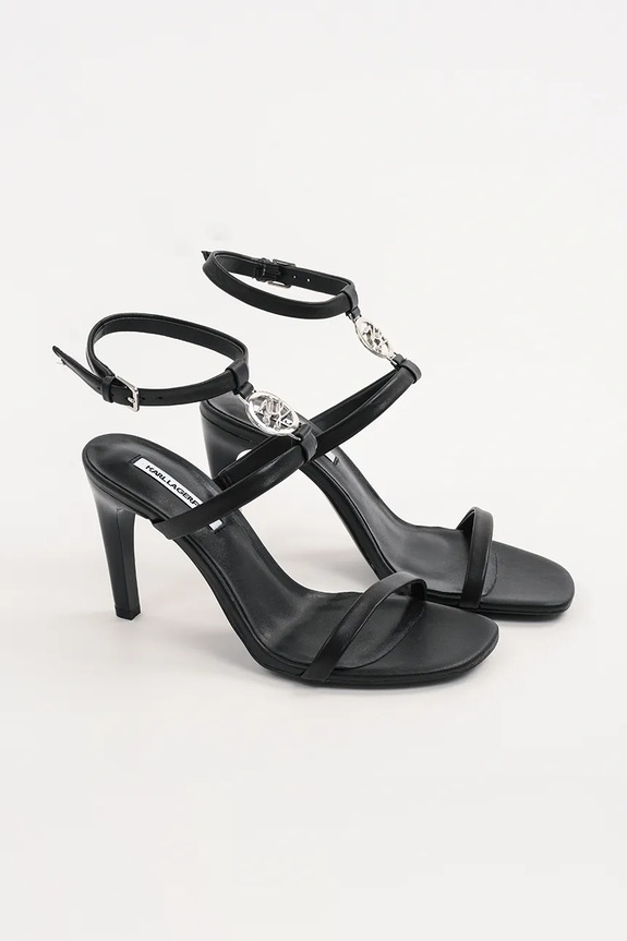 Δερμάτινα πέδιλα Karl Lagerfeld BELVIA KL32914.000 μαύρο SS25