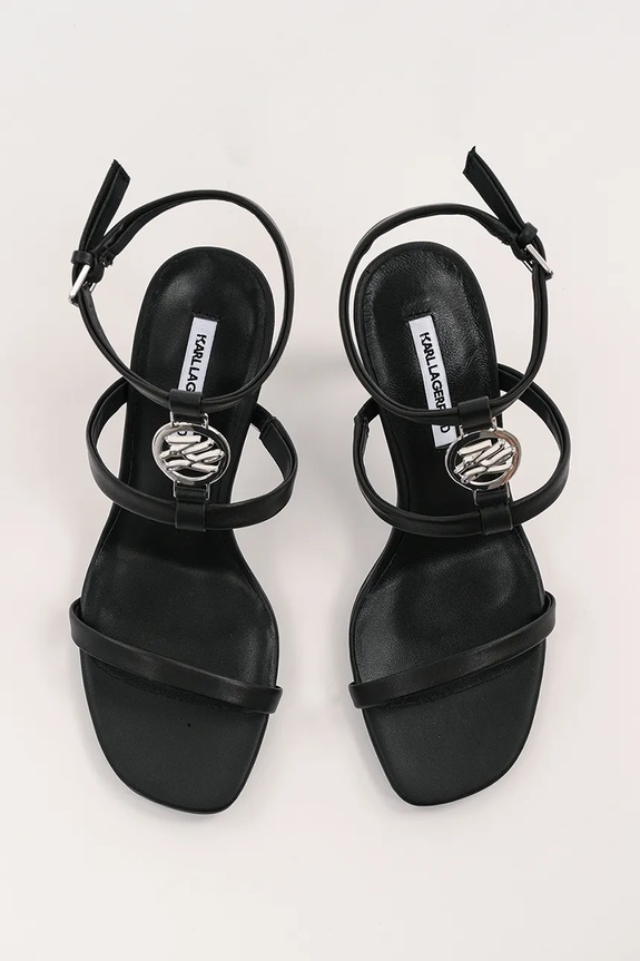 Δερμάτινα πέδιλα Karl Lagerfeld BELVIA μαύρο KL32914.000
