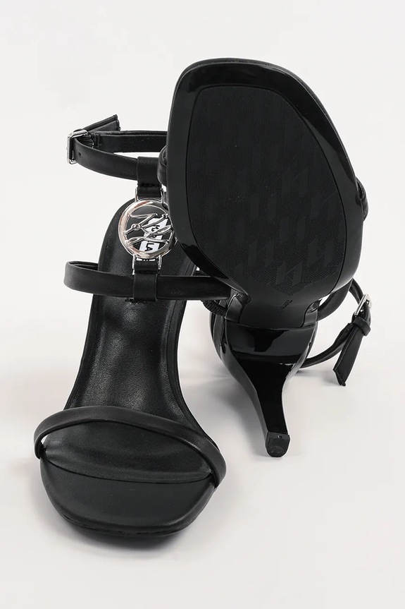Δερμάτινα πέδιλα Karl Lagerfeld BELVIA KL32914.000 μαύρο