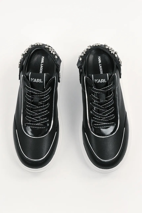 Karl Lagerfeld sneakersy skórzane KAPRI czarny KL62513A.000