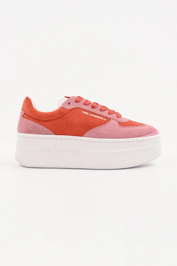 Karl Lagerfeld sneakers KOBO III piele întoarsă rosu KL65025.3DP