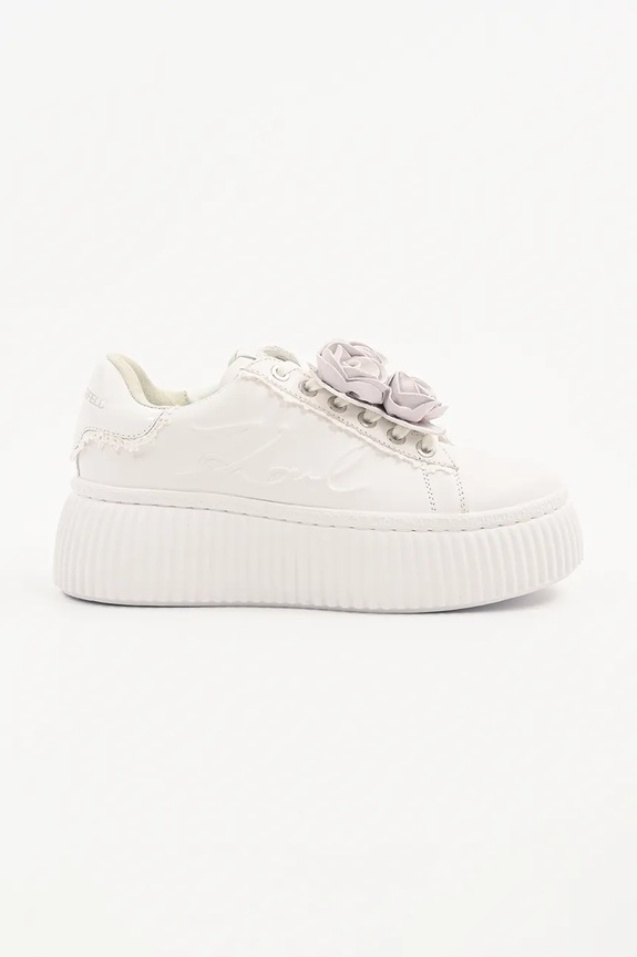 Karl Lagerfeld sneakersy skórzane KREEPER LO platforma biały KL42310F.01W