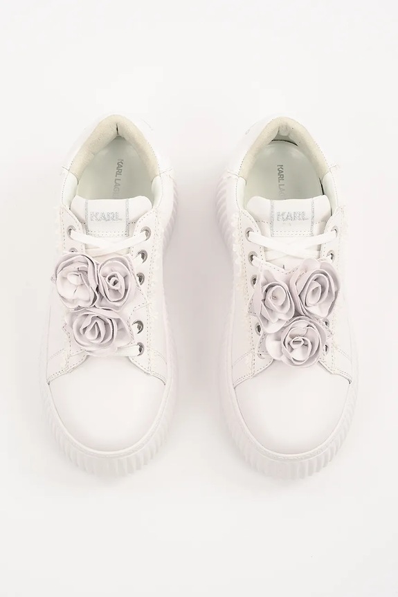 Karl Lagerfeld sneakersy skórzane KREEPER LO biały KL42310F.01W