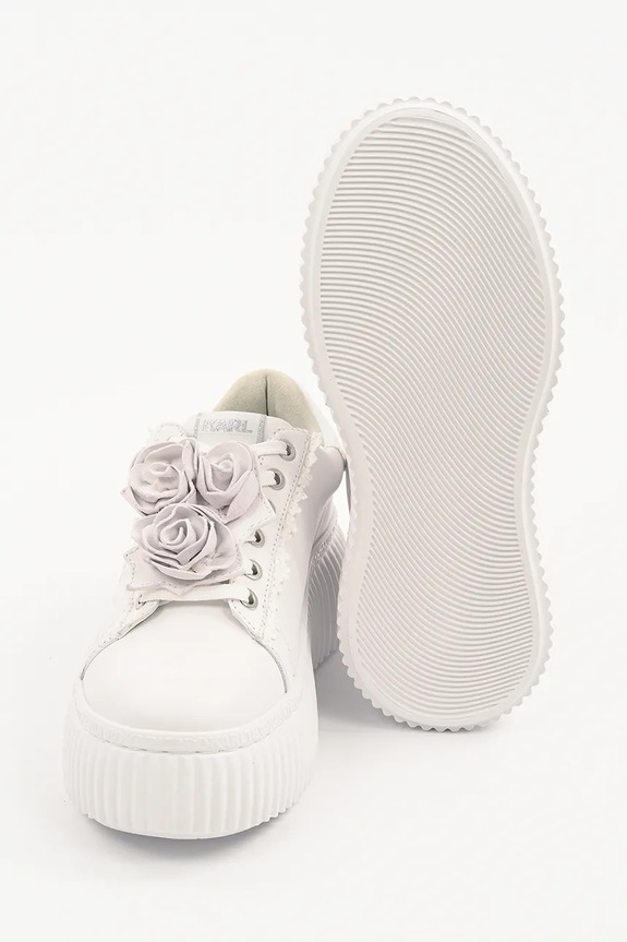 Karl Lagerfeld sneakersy skórzane KREEPER LO KL42310F.01W biały