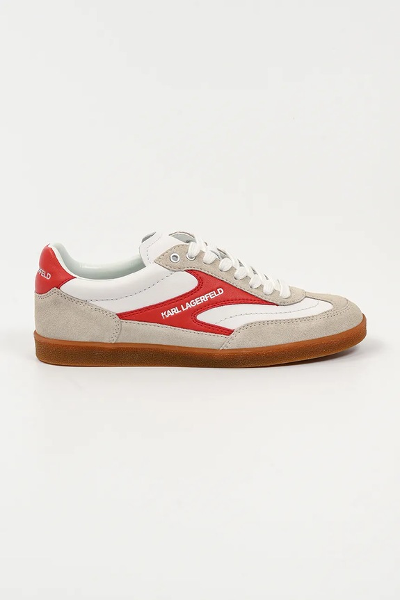 Karl Lagerfeld sneakersy skórzane KANDIDATE skóra zamszowa biały KL63855.31D