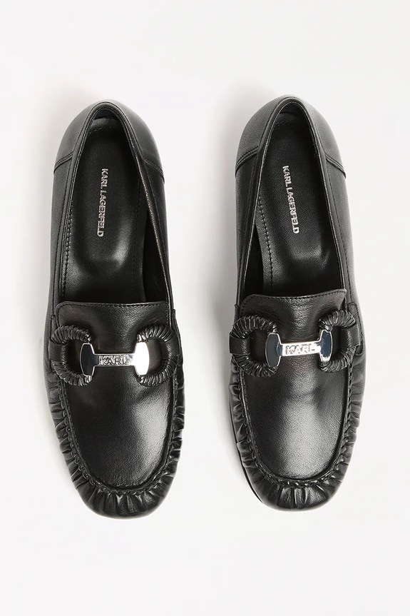 Karl Lagerfeld bőr balerina cipő ELEIA fekete KL41123.000