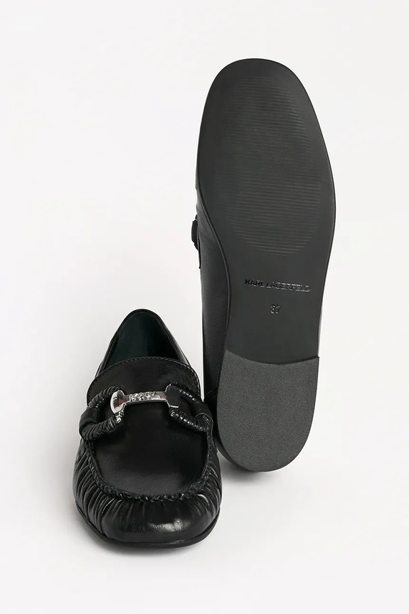 Karl Lagerfeld bőr balerina cipő ELEIA KL41123.000 fekete