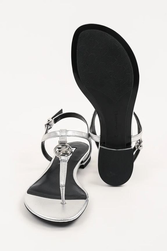 Δερμάτινα σανδάλια Karl Lagerfeld ALISSO KL82515.0SL ασημί