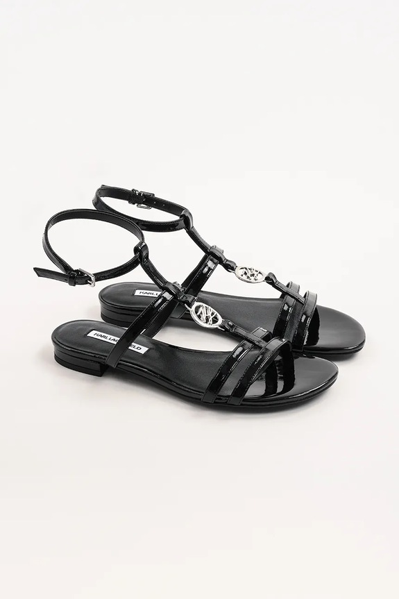 Kožne sandale Karl Lagerfeld ALISSO KL82525.000 crna SS25
