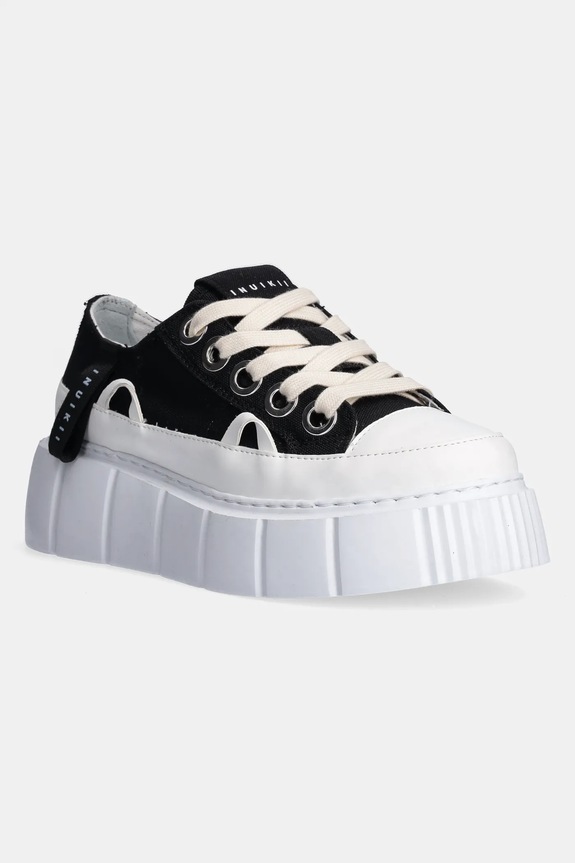 Кеды Inuikii Matilda Canvas Low платформа чёрный 1001.001.0012.000