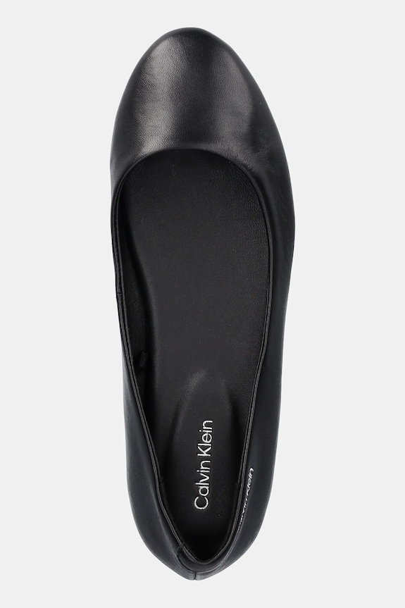 Calvin Klein balerini de piele FLAT MARY JANE - LTH negru HW0HW02341