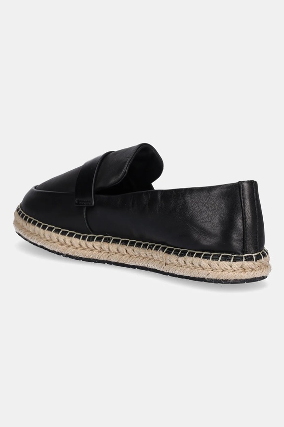 Obuwie Calvin Klein espadryle skórzane ESPADRILLE W/CK HW - LTH HW0HW02390 czarny