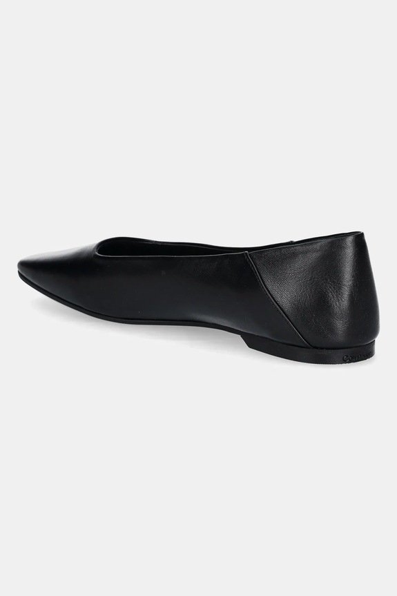 Cipők Calvin Klein bőr balerina cipő FLAT BALLERINA - LTH HW0HW02463 fekete