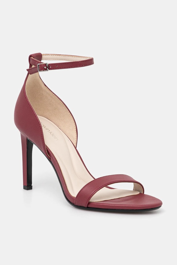 Calvin Klein sandały HEEL SANDAL 90 - LTH pozostałe bordowy HW0HW02337