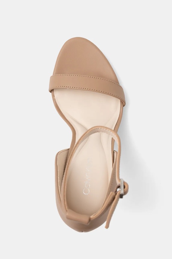 Calvin Klein sandały HEEL SANDAL 90 - LTH brązowy HW0HW02337