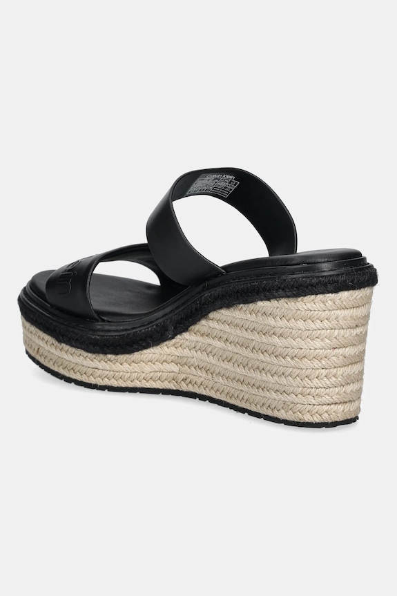 Παπούτσια Δερμάτινες παντόφλες Calvin Klein WEDGE SANDAL 50 - HE HW0HW02375 μαύρο
