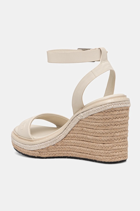 Încălțăminte Calvin Klein sandale de piele WEDGE SANDAL 70 - HE HW0HW02376 bej