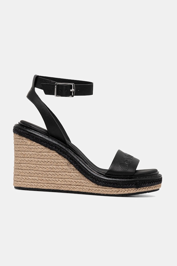 Usnjeni sandali Calvin Klein WEDGE SANDAL 70 - HE HW0HW02376 črna SS25