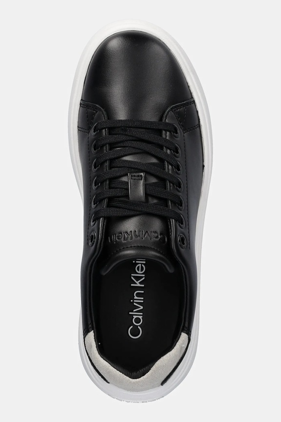 Kožené sneakers boty Calvin Klein CUPSOLE LACE UP - SUEDE BT černá HW0HW02404