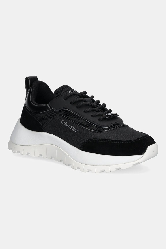 Tenisice Calvin Klein RUNNER LACE UP MESH MIX tekstil crna HW0HW02487