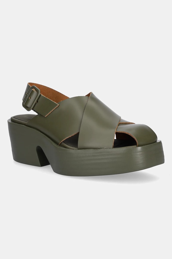 Δερμάτινα πέδιλα Camper Billie συνθετικό πράσινο K201725.002