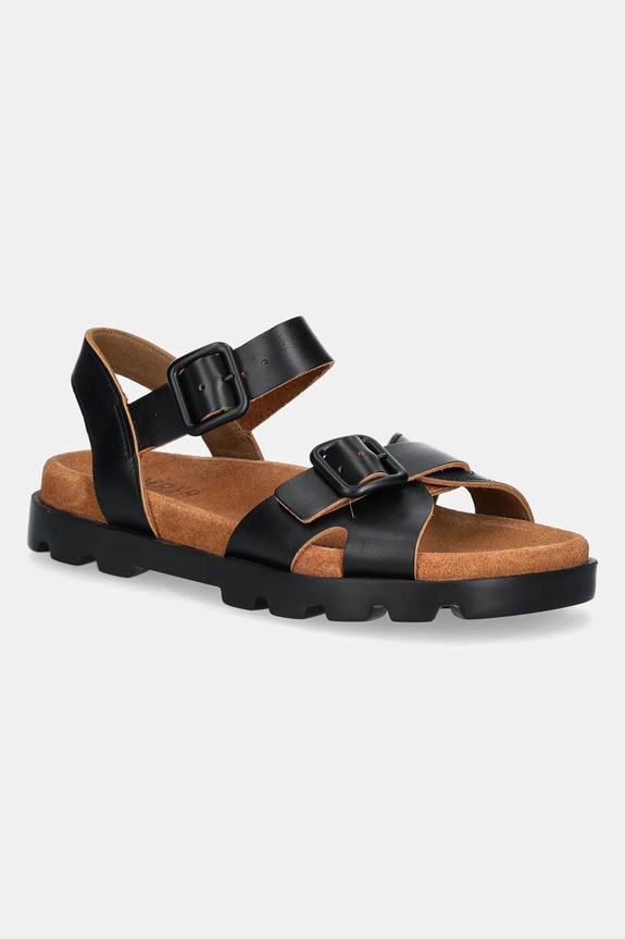 Δερμάτινα σανδάλια Camper Brutus Sandal φλατ μαύρο K201768.001