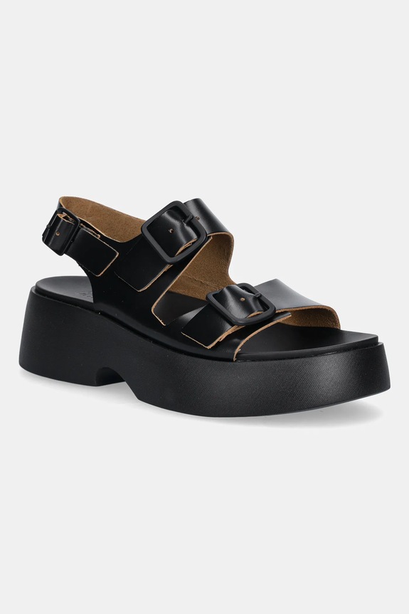 Camper bőr szandál Tasha platform fekete K201712.001