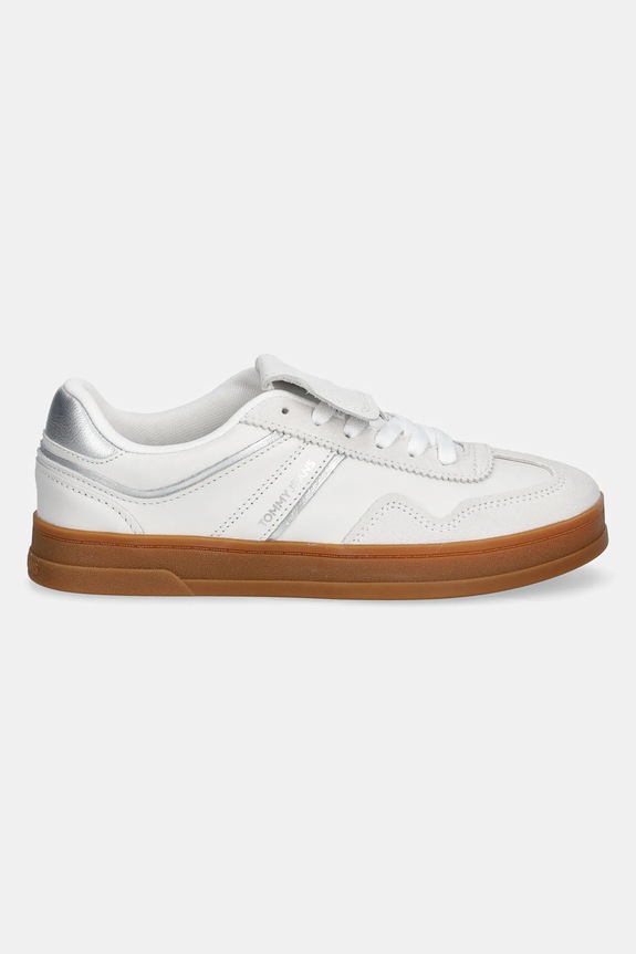 Kožené tenisky Tommy Jeans THE GREENWICH FLAP EN0EN02715 biela SS25