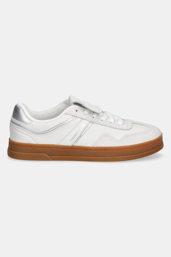 Kožené tenisky Tommy Jeans THE GREENWICH FLAP EN0EN02715 biela SS25