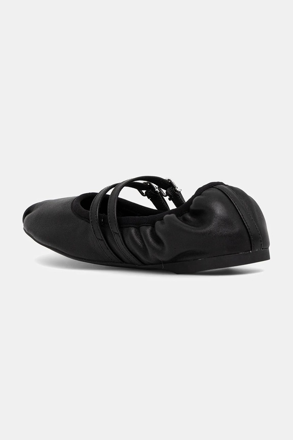 Încălțăminte Tommy Jeans balerini de piele BALLERINA EN0EN02720 negru