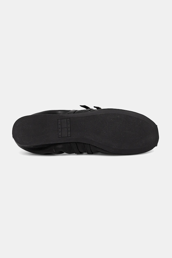 Tommy Jeans balerini de piele BALLERINA EN0EN02720 negru