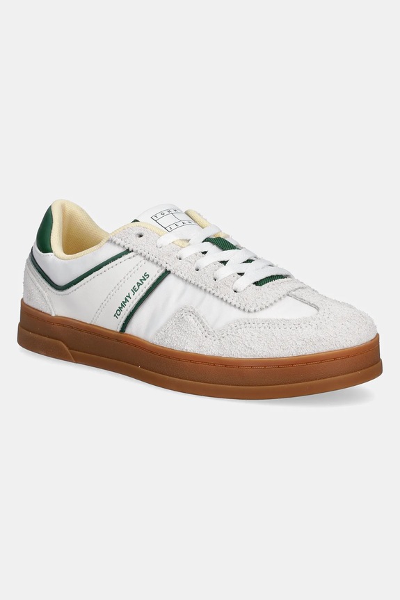 Tommy Jeans sneakersy THE GREENWICH MIX MEDIA tekstylny biały EN0EN02730