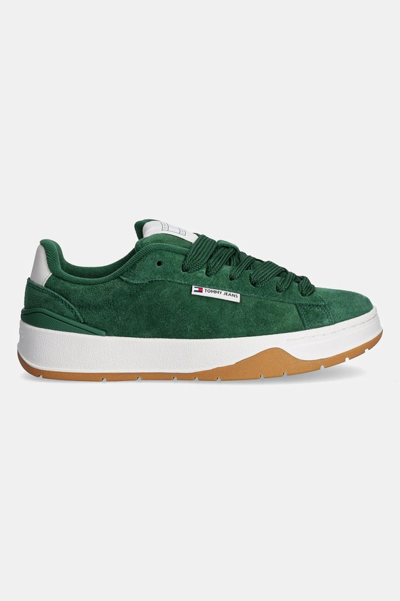Semišové tenisky Tommy Jeans SKATE SNEAKER EN0EN02737 zelená SS25