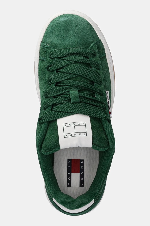 Semišové tenisky Tommy Jeans SKATE SNEAKER zelená EN0EN02737