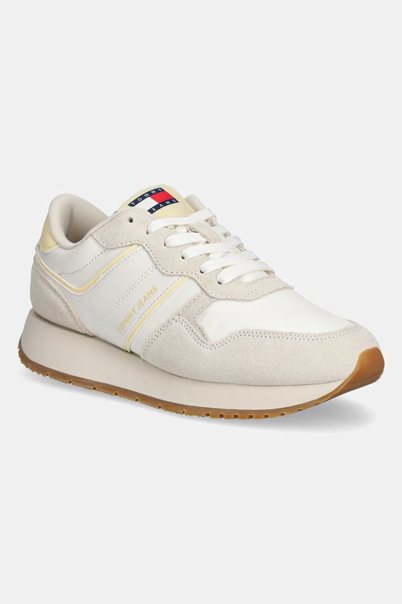 Tenisice Tommy Jeans EVA RUNNER LIGHT tekstil bež EN0EN02741