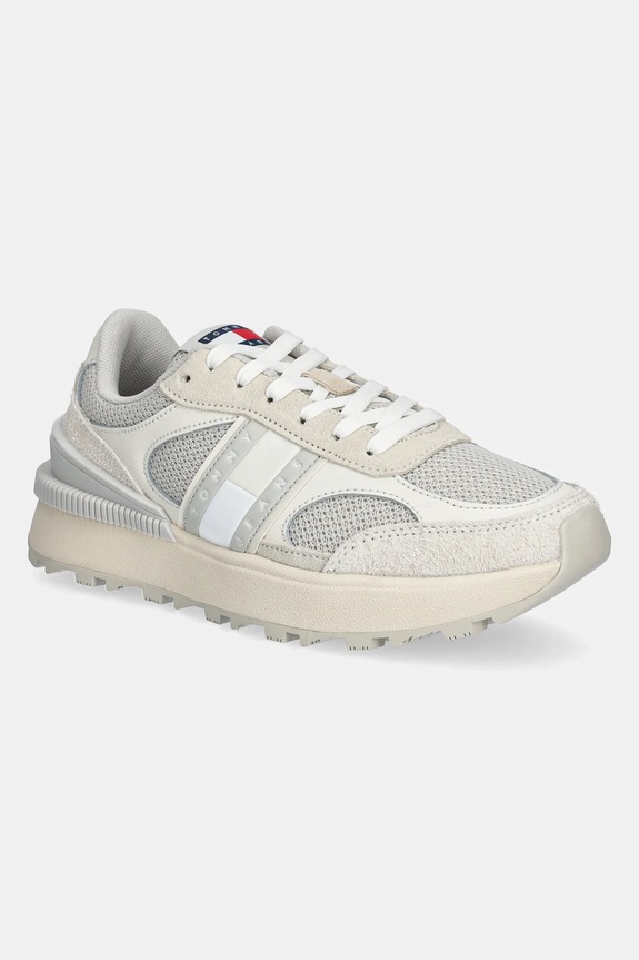 Sneakers Tommy Jeans TECH RUNNER υφασμάτινο μπεζ EN0EN02743